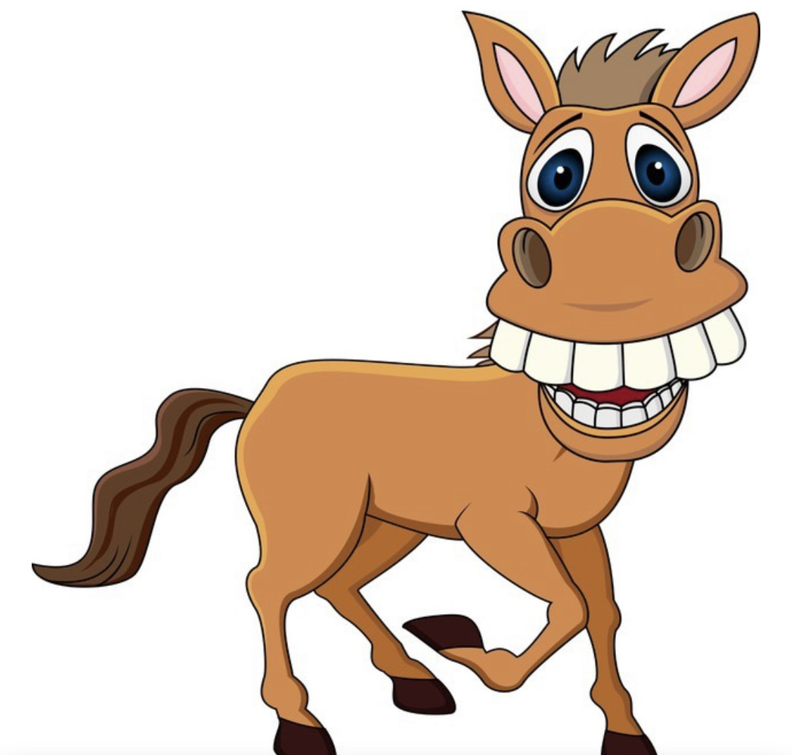 Лошадь из мультика с зубами